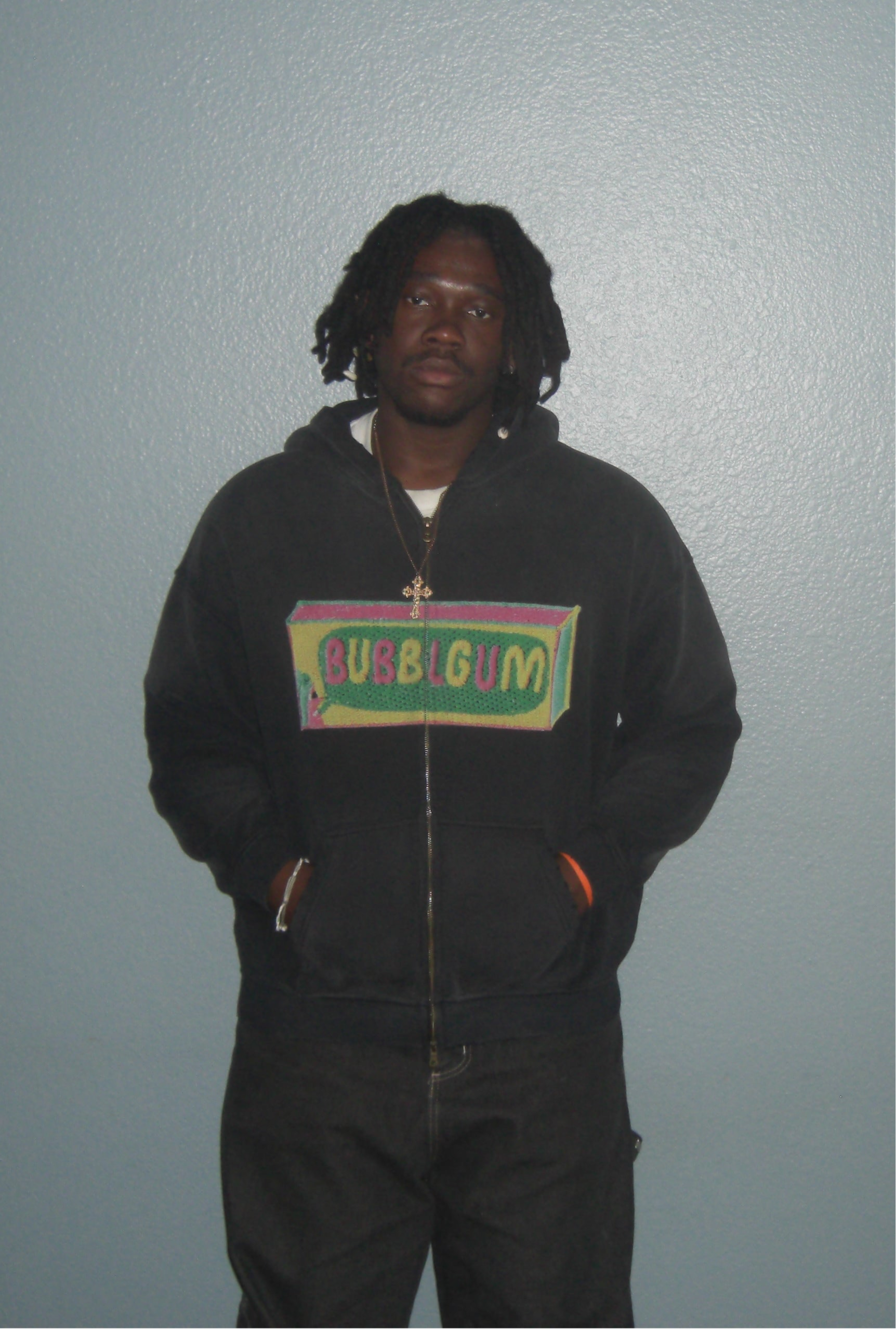 Bubble Gum Zip Up Hoodie (Black)