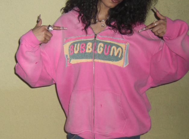 BUBBLGUM Zip Up Hoodie (Pink)