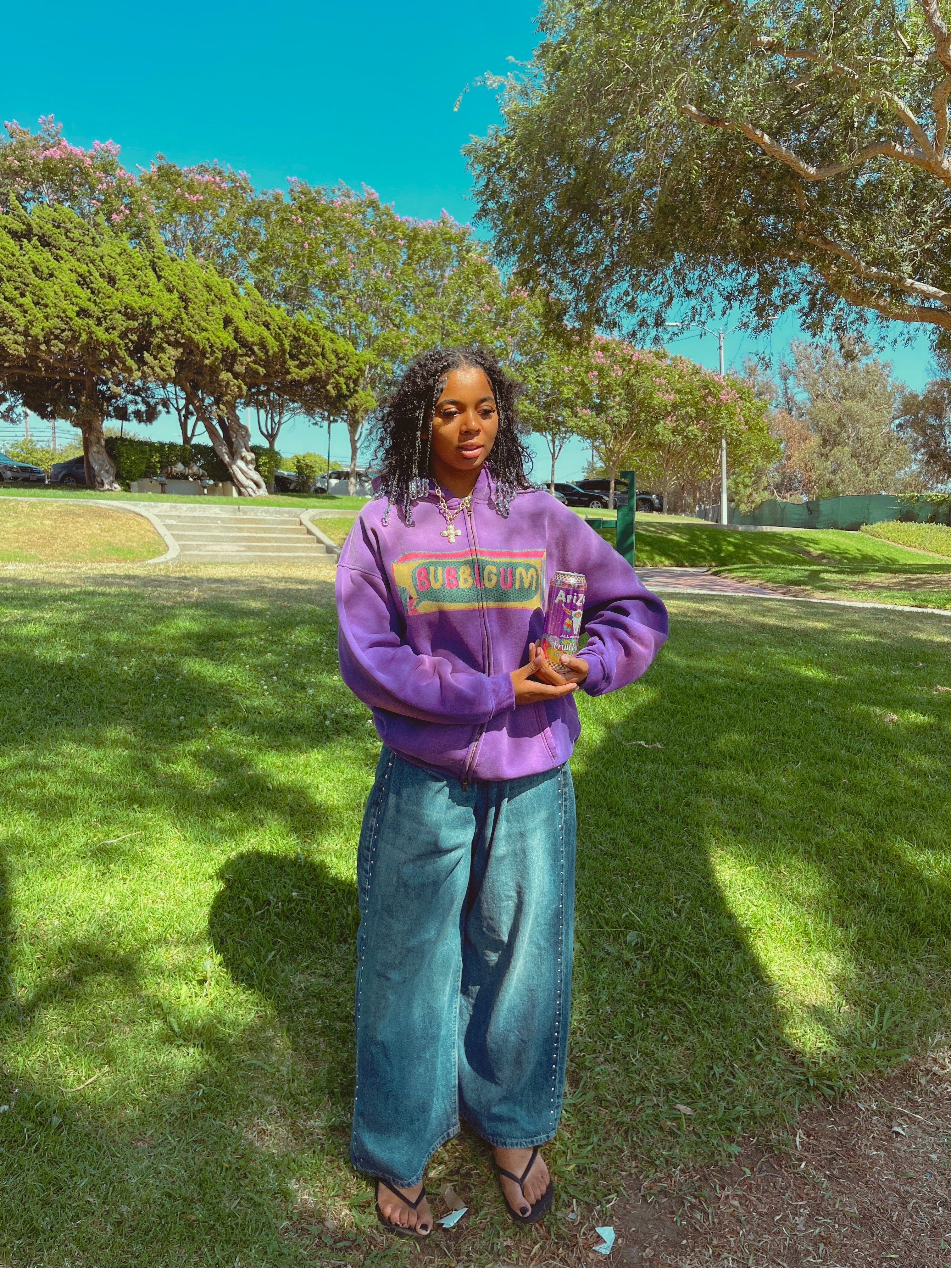 BubbleGum Zip Up Hoodie (Purple)