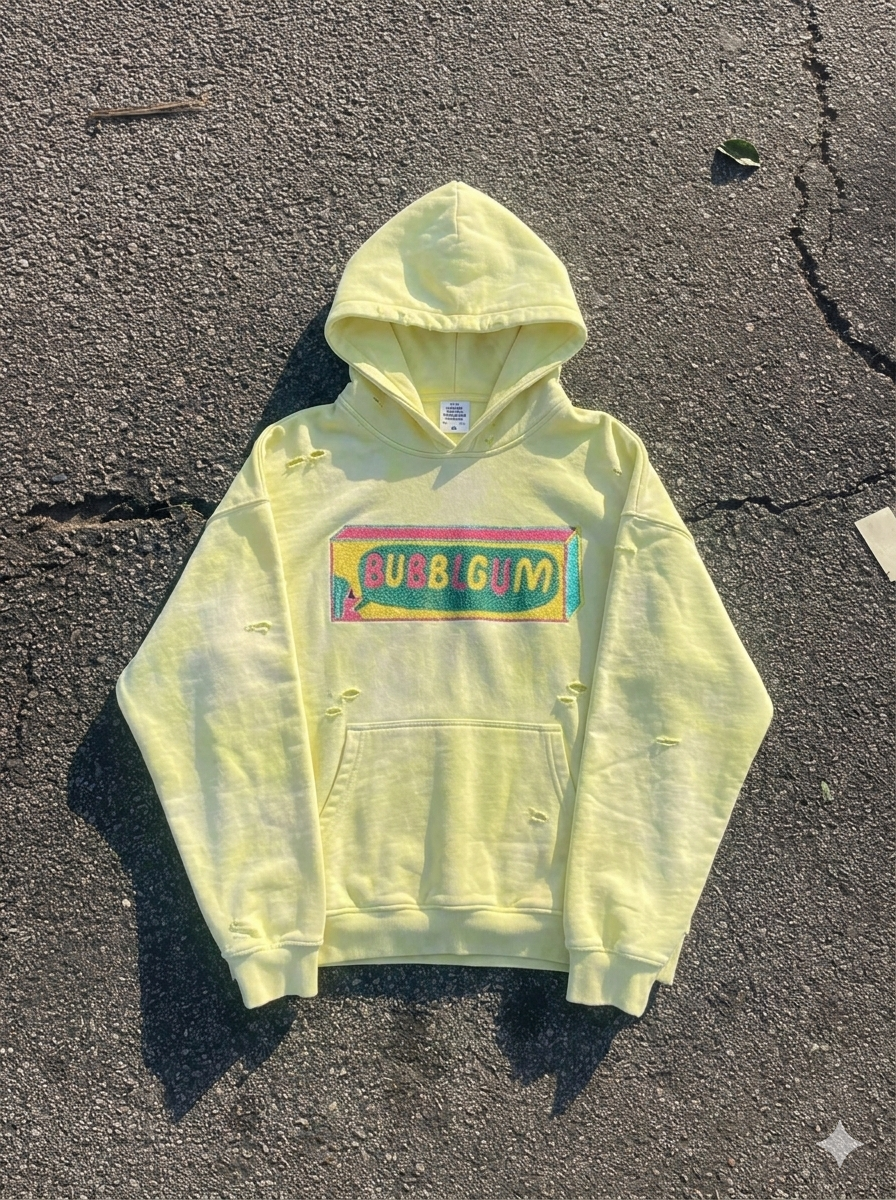BUBBLGUM Zip Up Hoodie (Yellow)