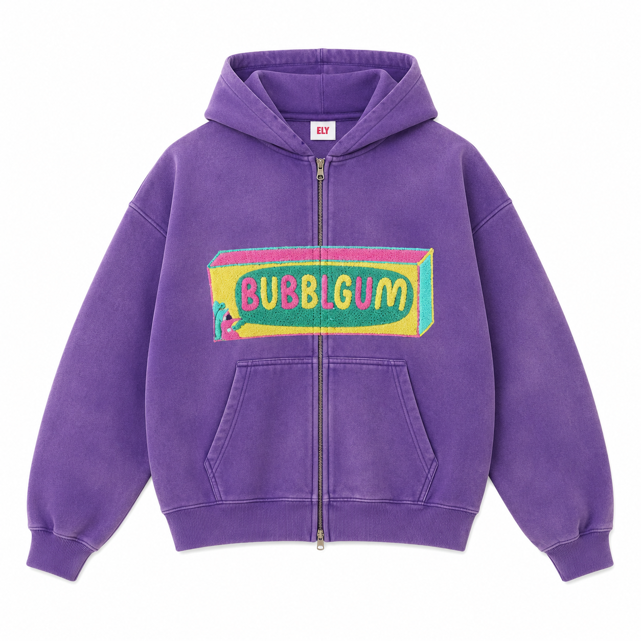 BUBBLGUM Zip Up Hoodie (Purple)