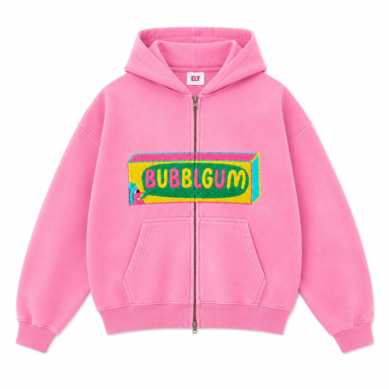 BUBBLGUM Zip Up Hoodie (Pink)