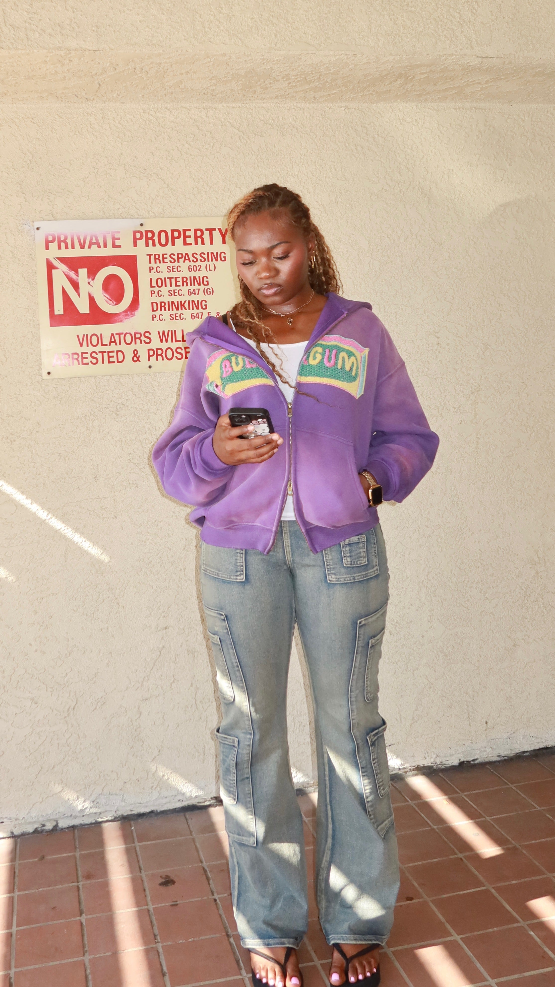 BUBBLGUM Zip Up Hoodie (Purple)