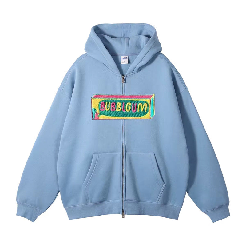 BUBBLGUM Zip Up Hoodie (Blue)